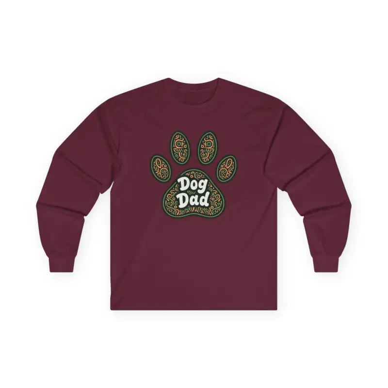 Ocean State Styles Long Sleeve Shirt Dog Dad Paw Print