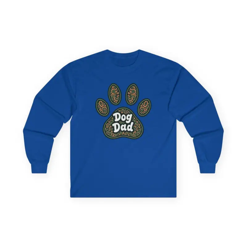 Ocean State Styles Long Sleeve Shirt Dog Dad Paw Print