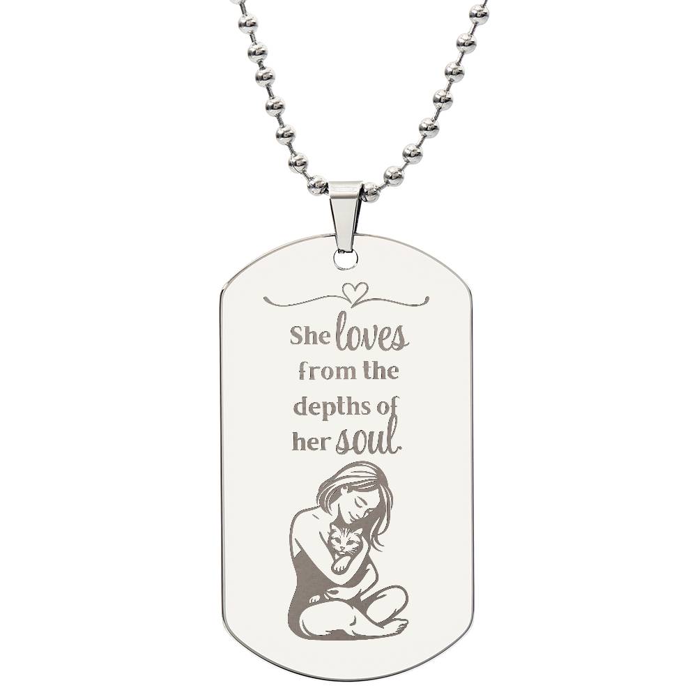Loving Soul Engraved Dog Tag Necklace