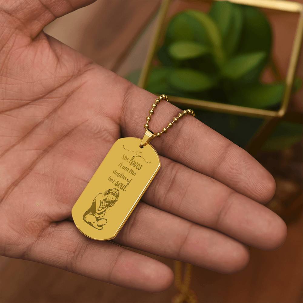 Loving Soul Engraved Dog Tag Necklace
