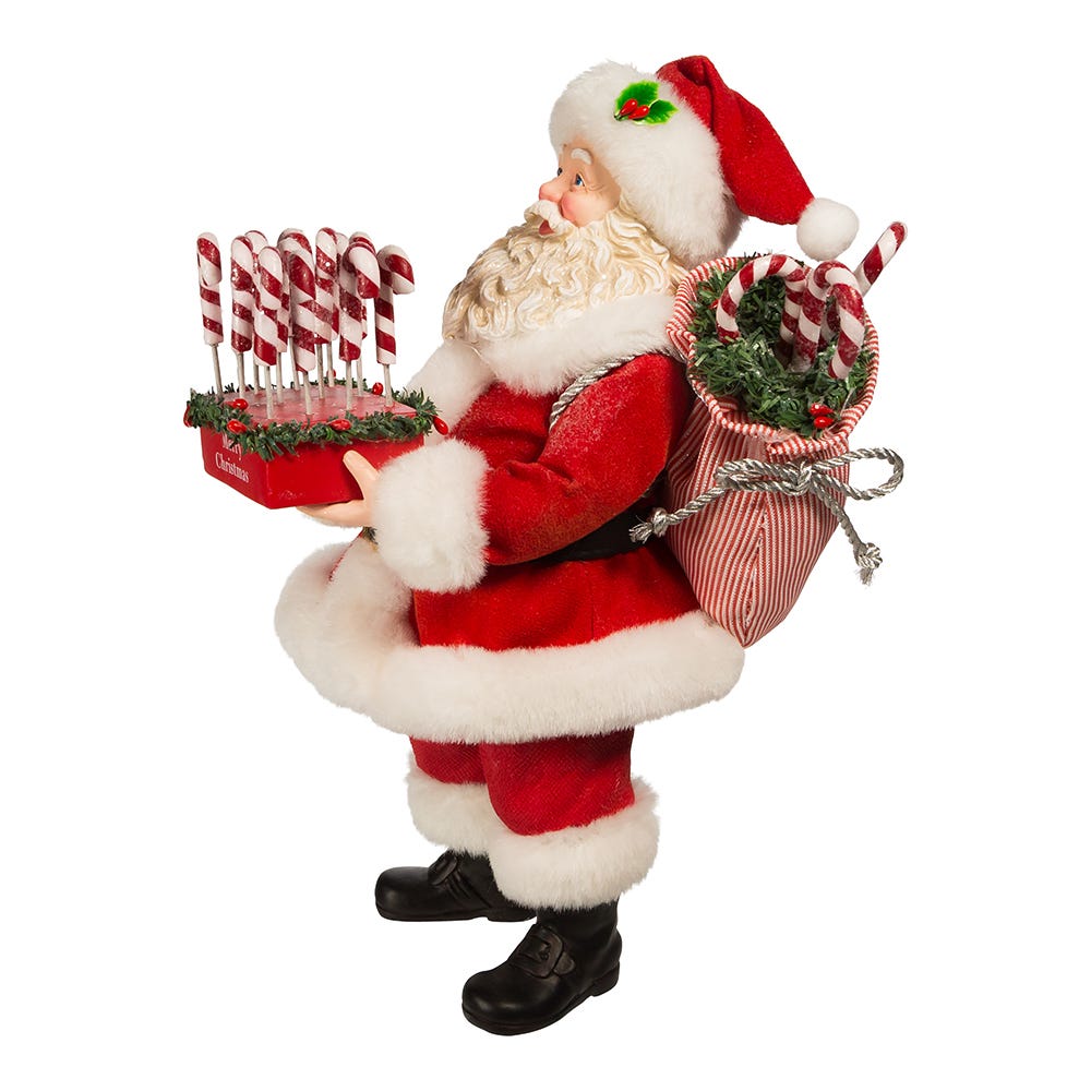Fabriche Santa With Candy Cane Tray