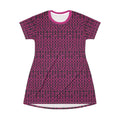 Ocean State Styles T Shirt Dress Magenta Patterned Polyester