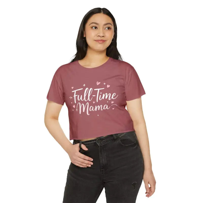 Ocean State Styles Women Crop Top Full Time Mama Everyday