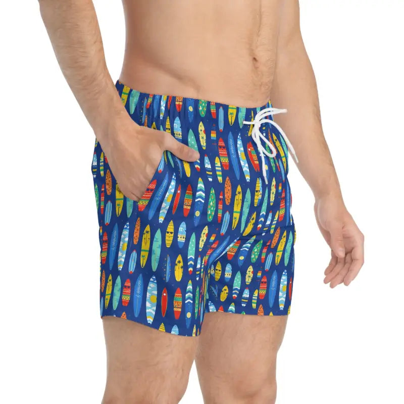 Ocean State Styles SeaWave Surfboard Print Swim Trunks