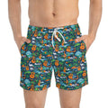 Ocean State Styles Swim Trunks Tropical Guitar Patterned