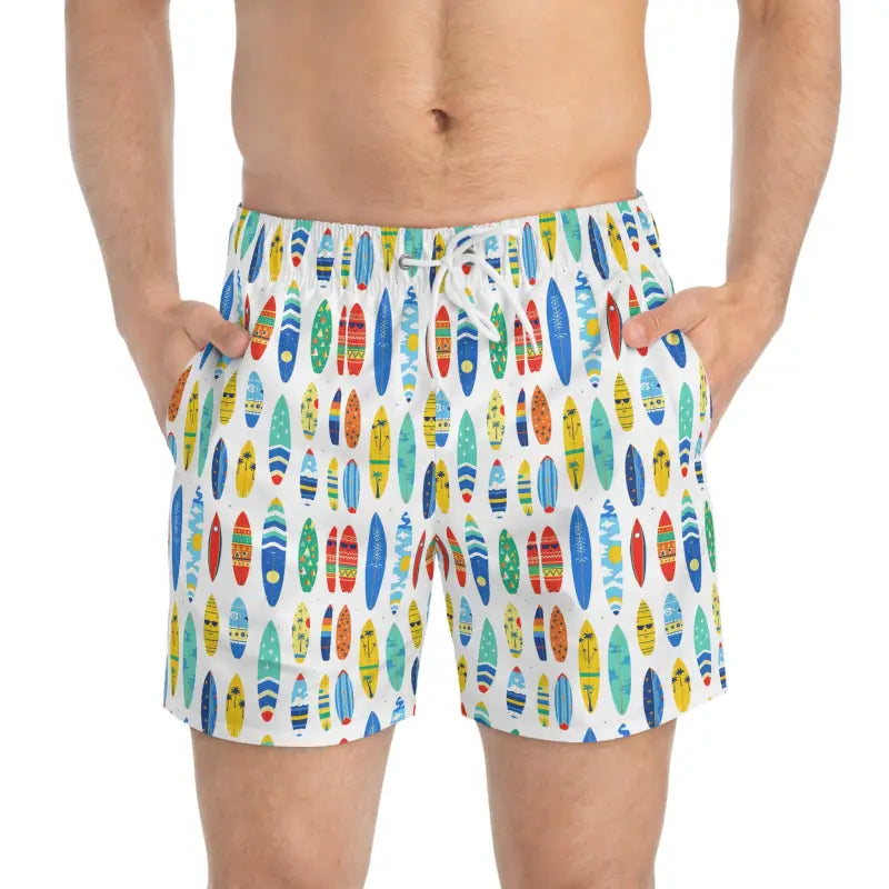 Ocean State Styles Swim Trunks Surfboard Pattern Mens