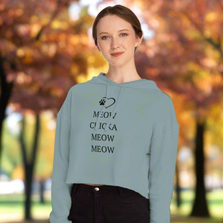 Meow Chicka Meow Meow Cropped Hooded Sweatshirt