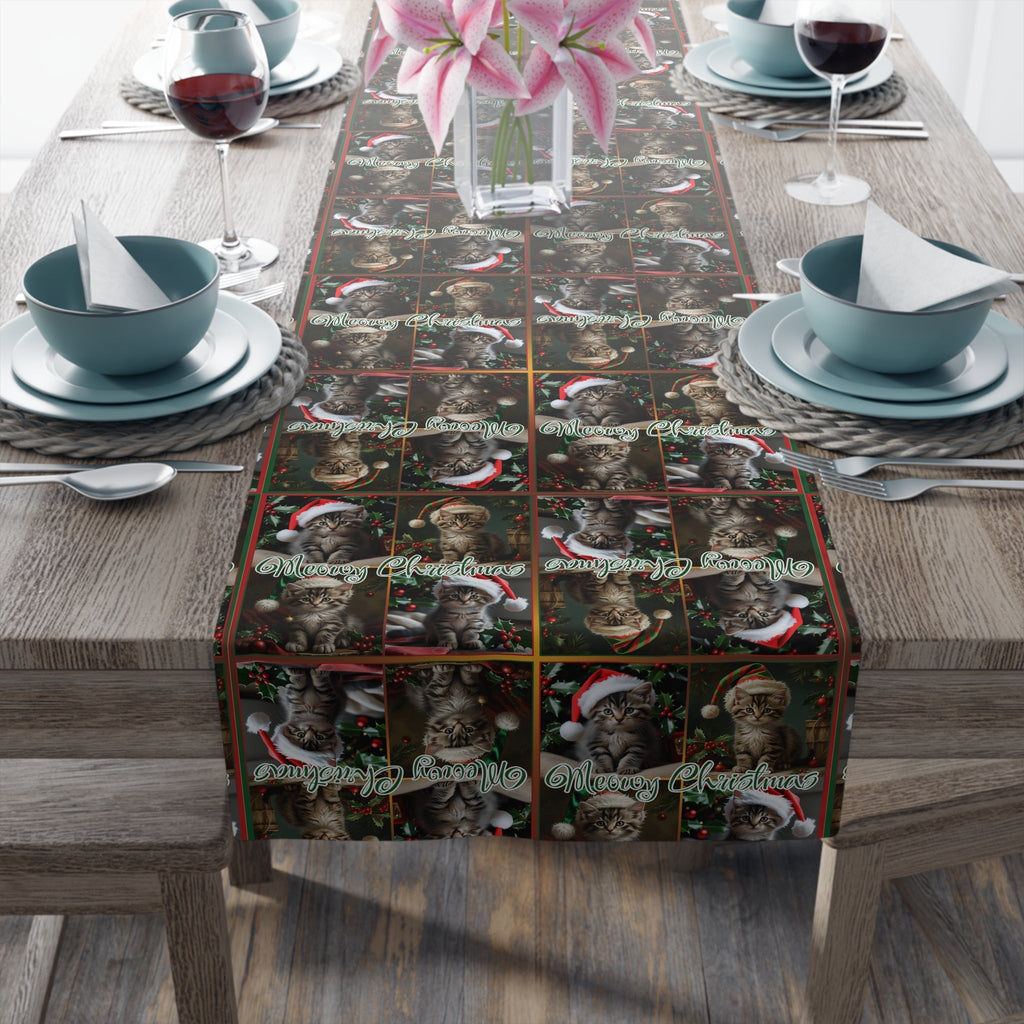 Meowy Christmas Festive Table Runner