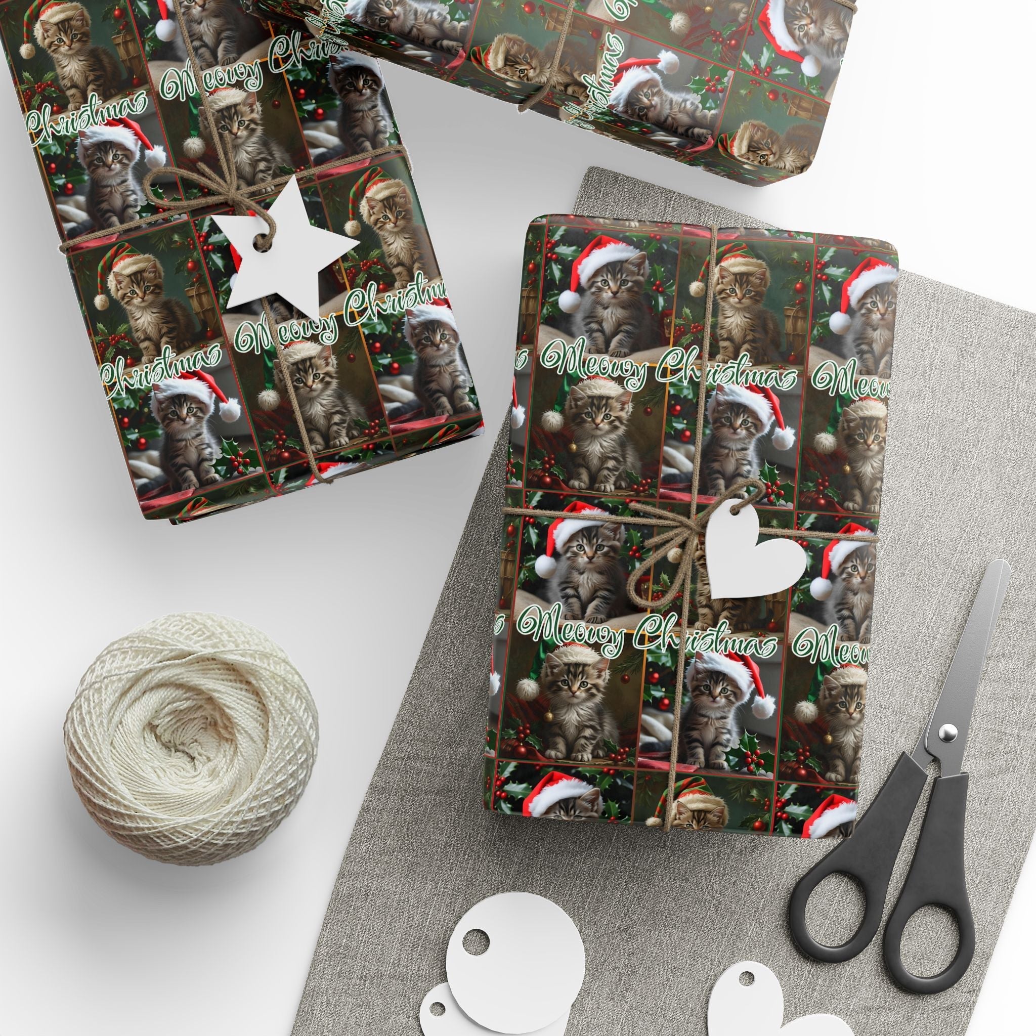 Meowy Christmas Kitten Themed Gift Wrap