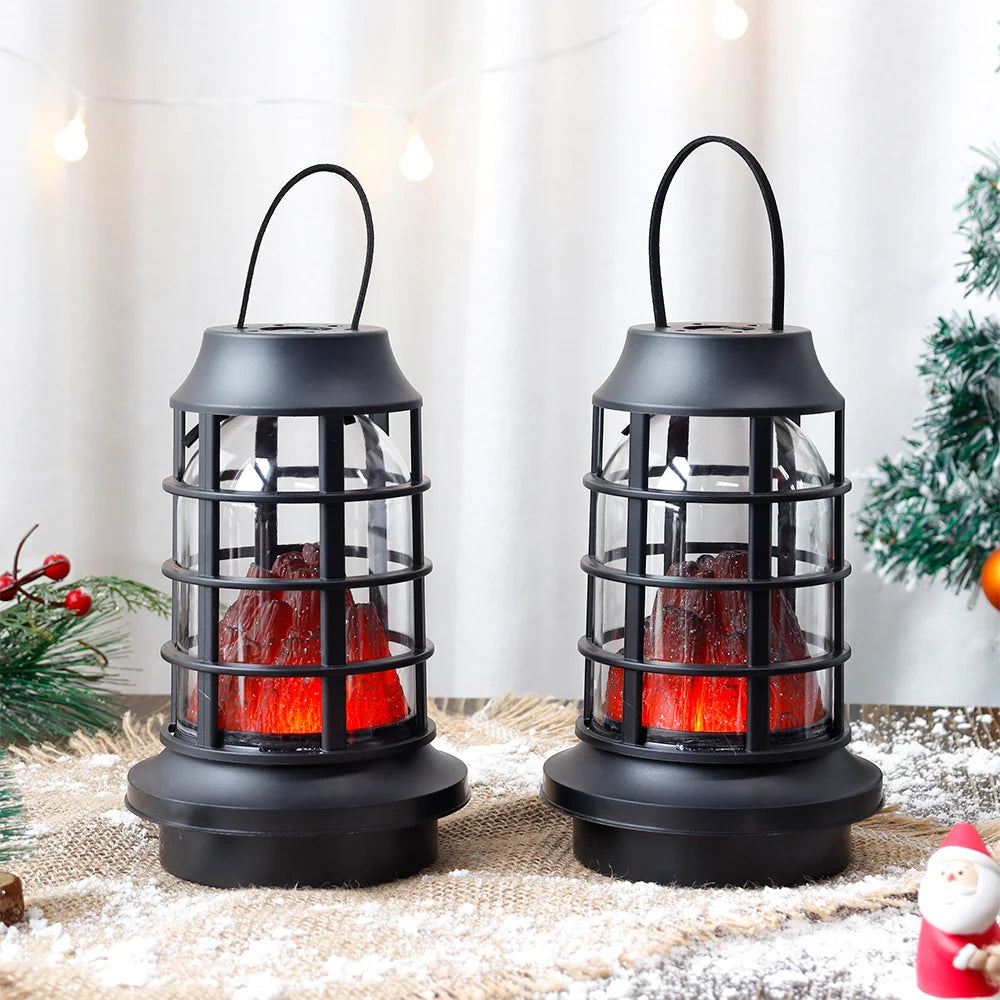Set of 2 8" Flame Lamp with Timer