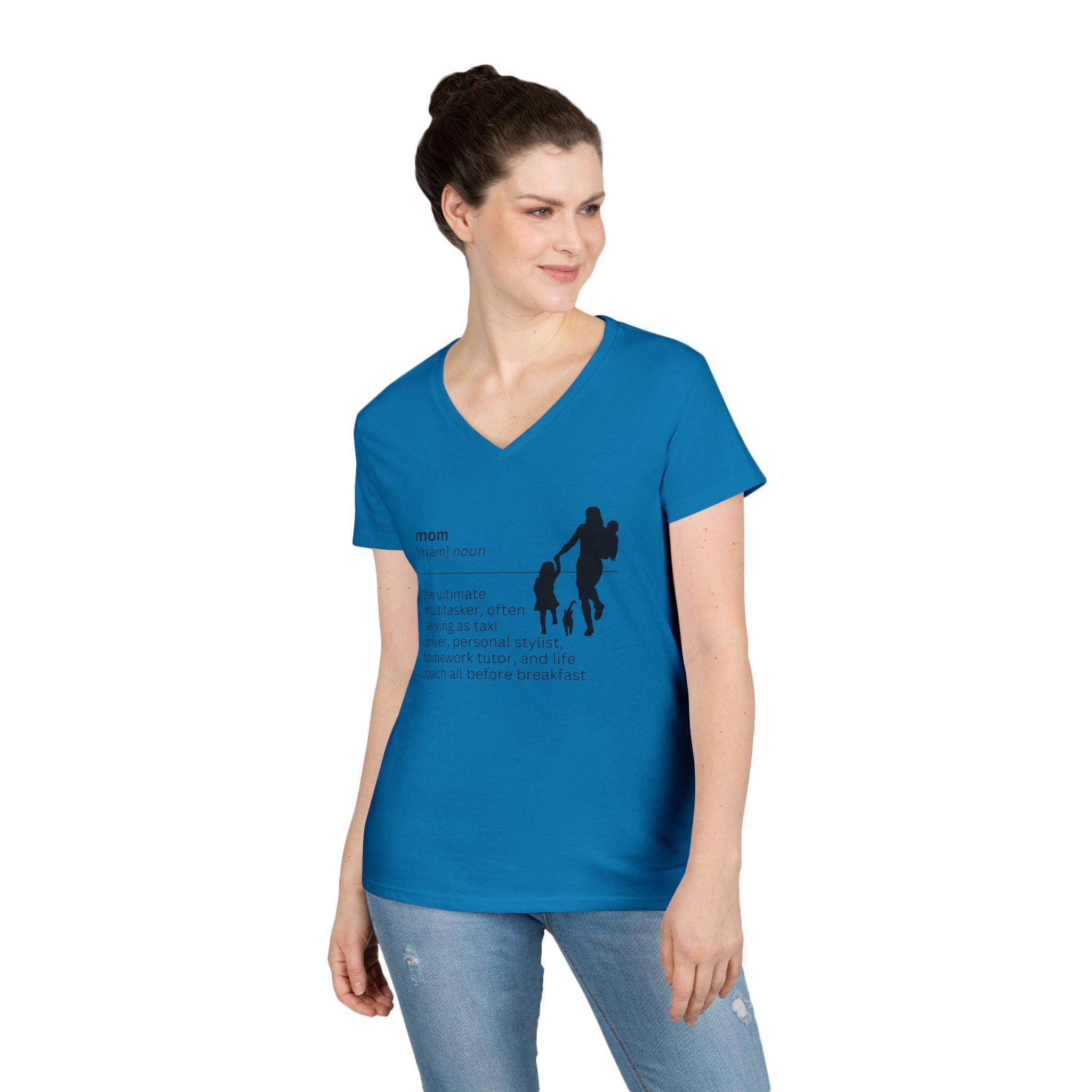 Mom Definition V-Neck T-Shirt - Multitasker