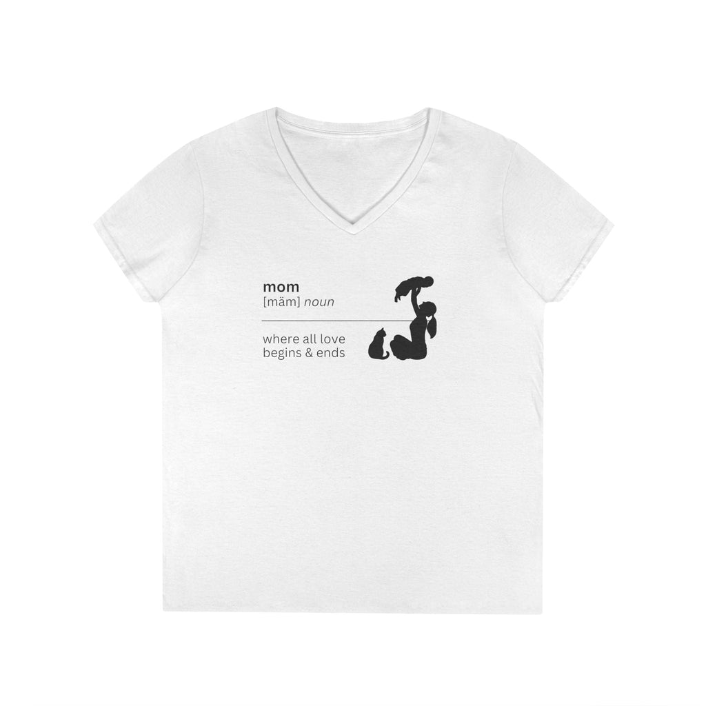 Mom Definition V-Neck T-Shirt - Where Love Begins