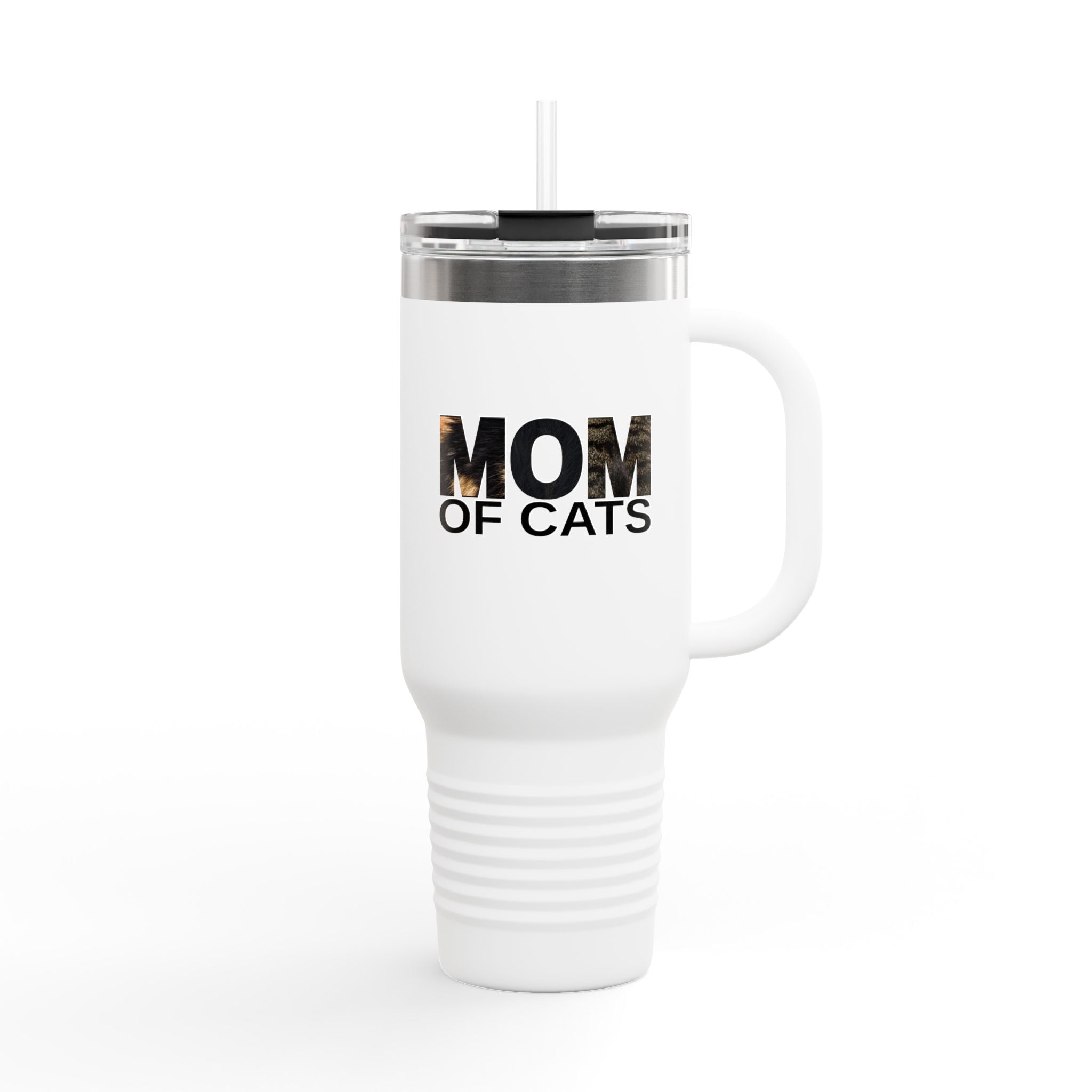 Mom of Cats Insulated Travel Mug - 40oz Coffee Tumbler for Cat Lovers