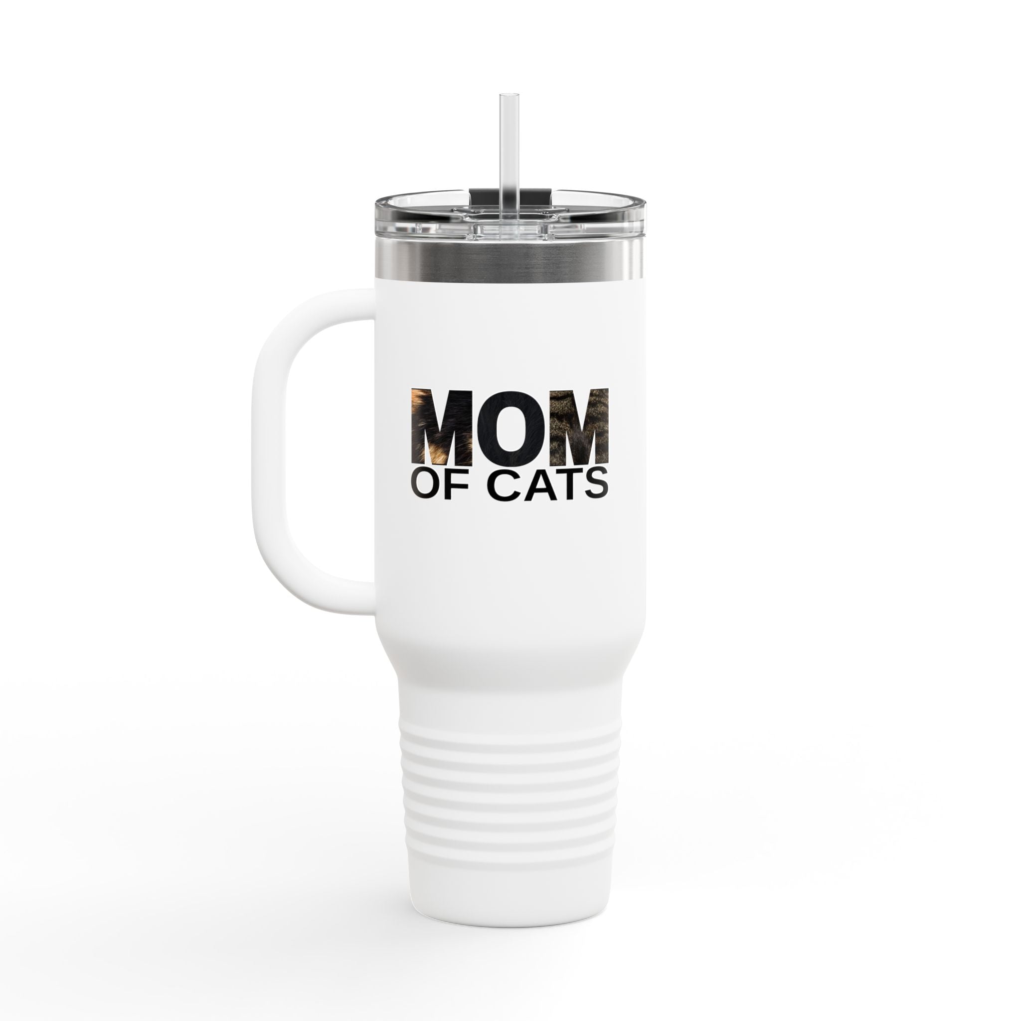 Mom of Cats Insulated Travel Mug - 40oz Coffee Tumbler for Cat Lovers