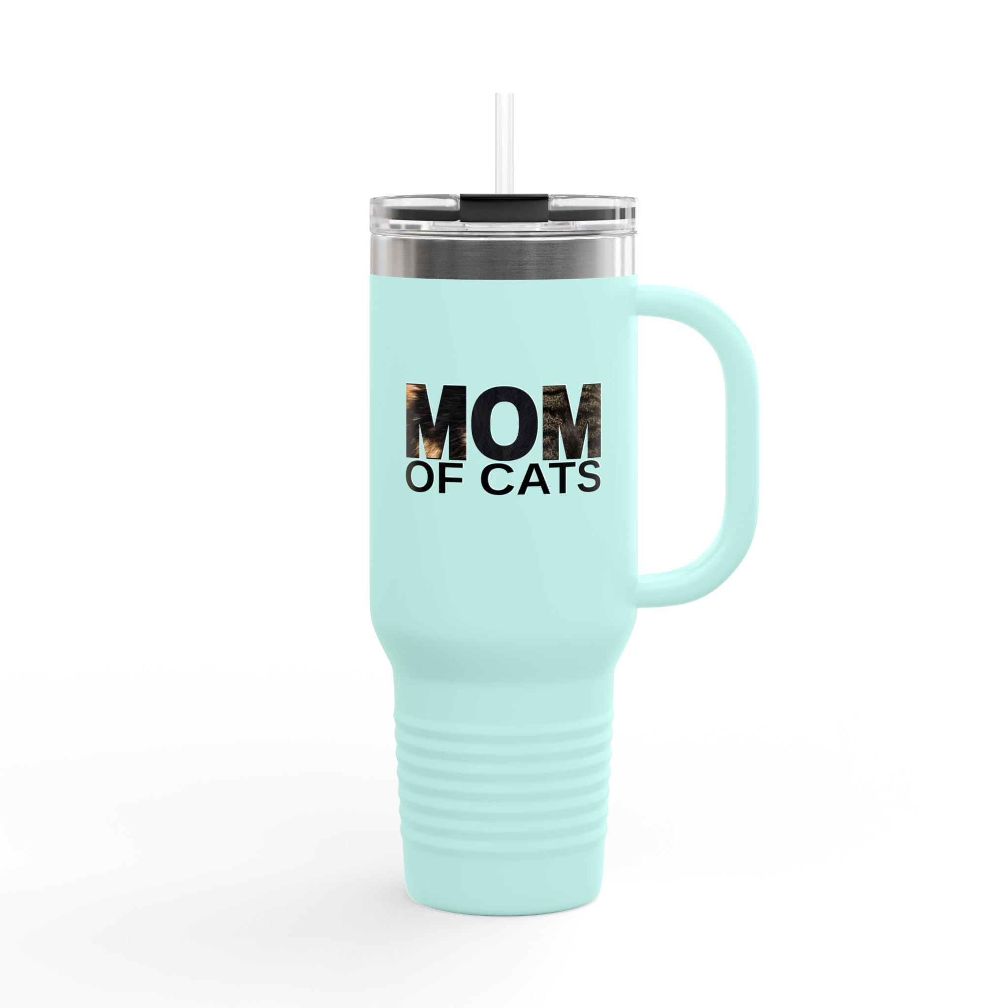 Mom of Cats Insulated Travel Mug - 40oz Coffee Tumbler for Cat Lovers