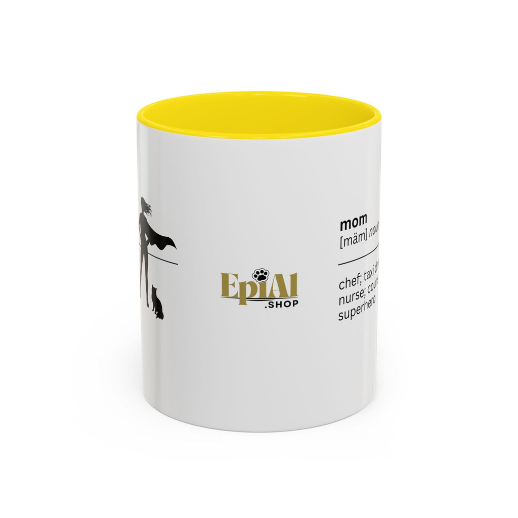 Mom Superhero Accent Coffee Mug - Perfect Gift for Moms