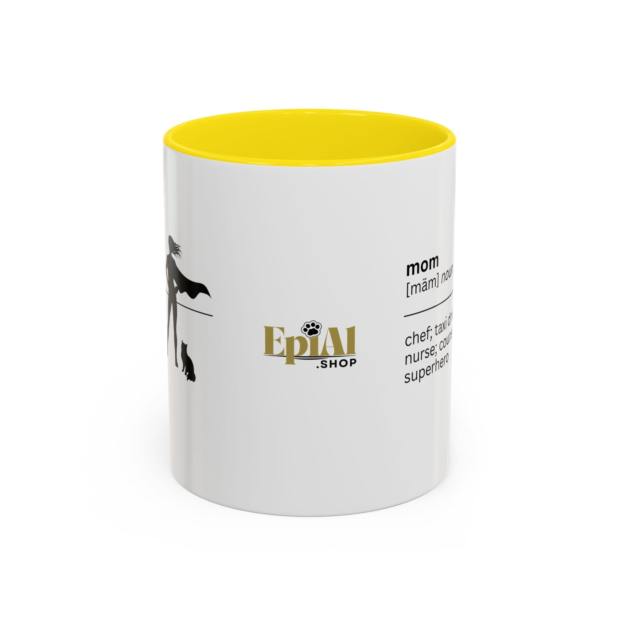 Mom Superhero Accent Coffee Mug - Perfect Gift for Moms
