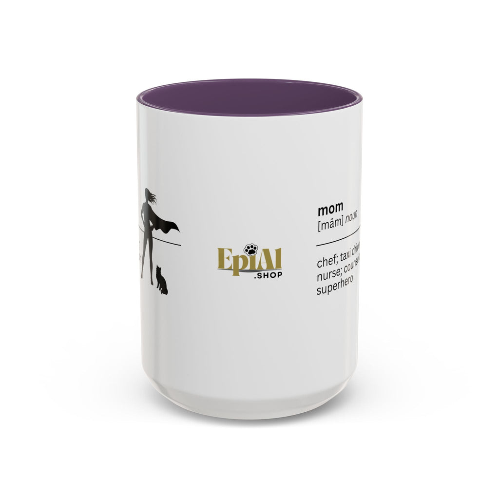 Mom Superhero Accent Coffee Mug - Perfect Gift for Moms