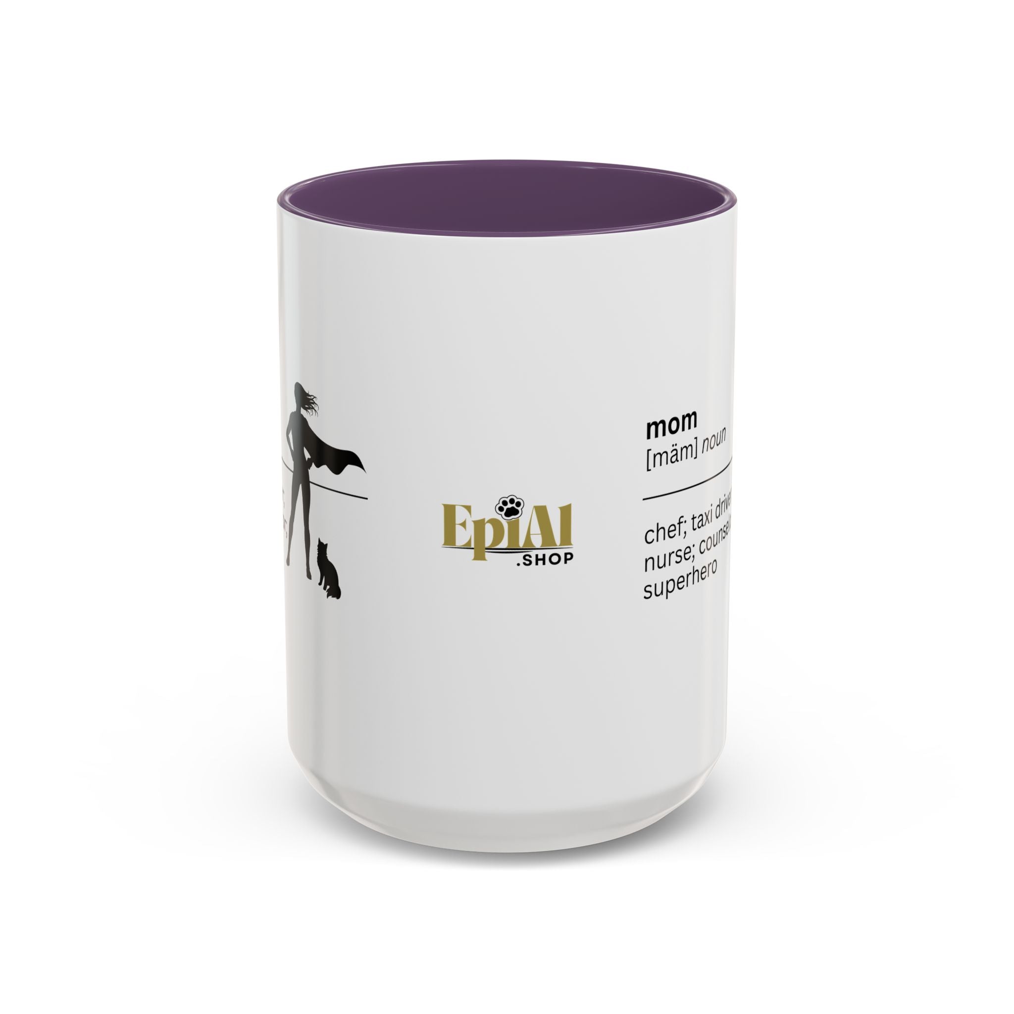 Mom Superhero Accent Coffee Mug - Perfect Gift for Moms