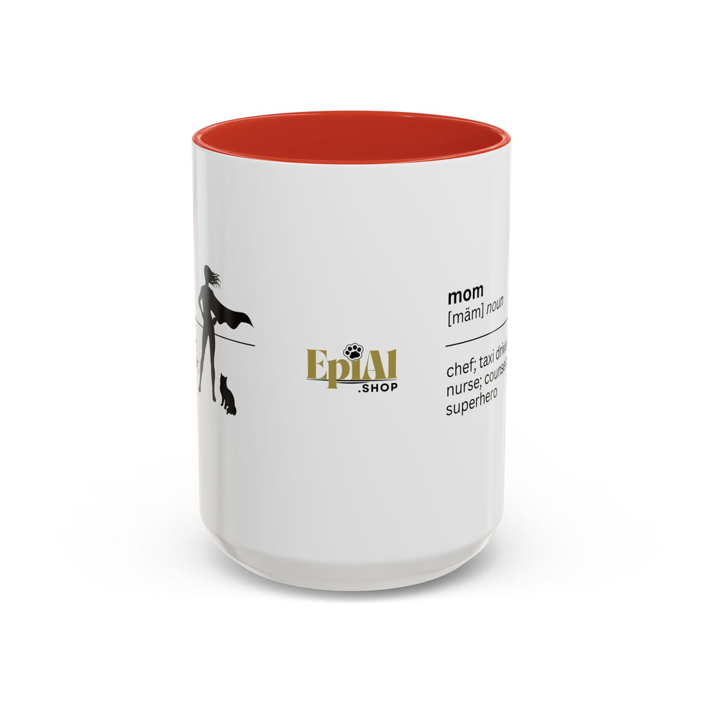 Mom Superhero Accent Coffee Mug - Perfect Gift for Moms