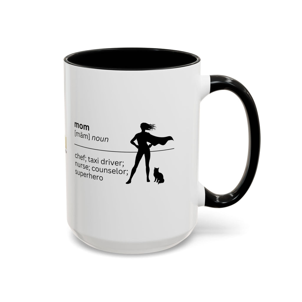 Mom Superhero Accent Coffee Mug - Perfect Gift for Moms
