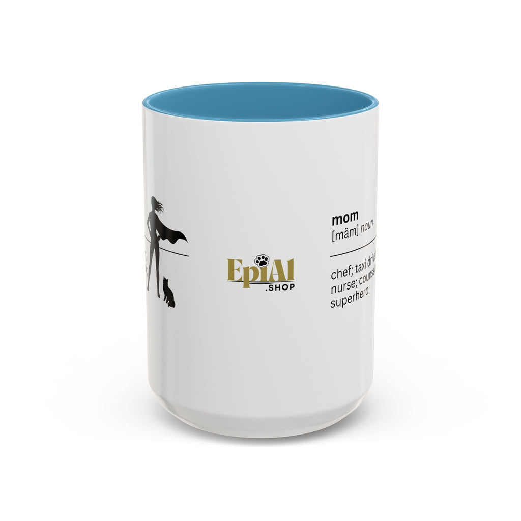 Mom Superhero Accent Coffee Mug - Perfect Gift for Moms
