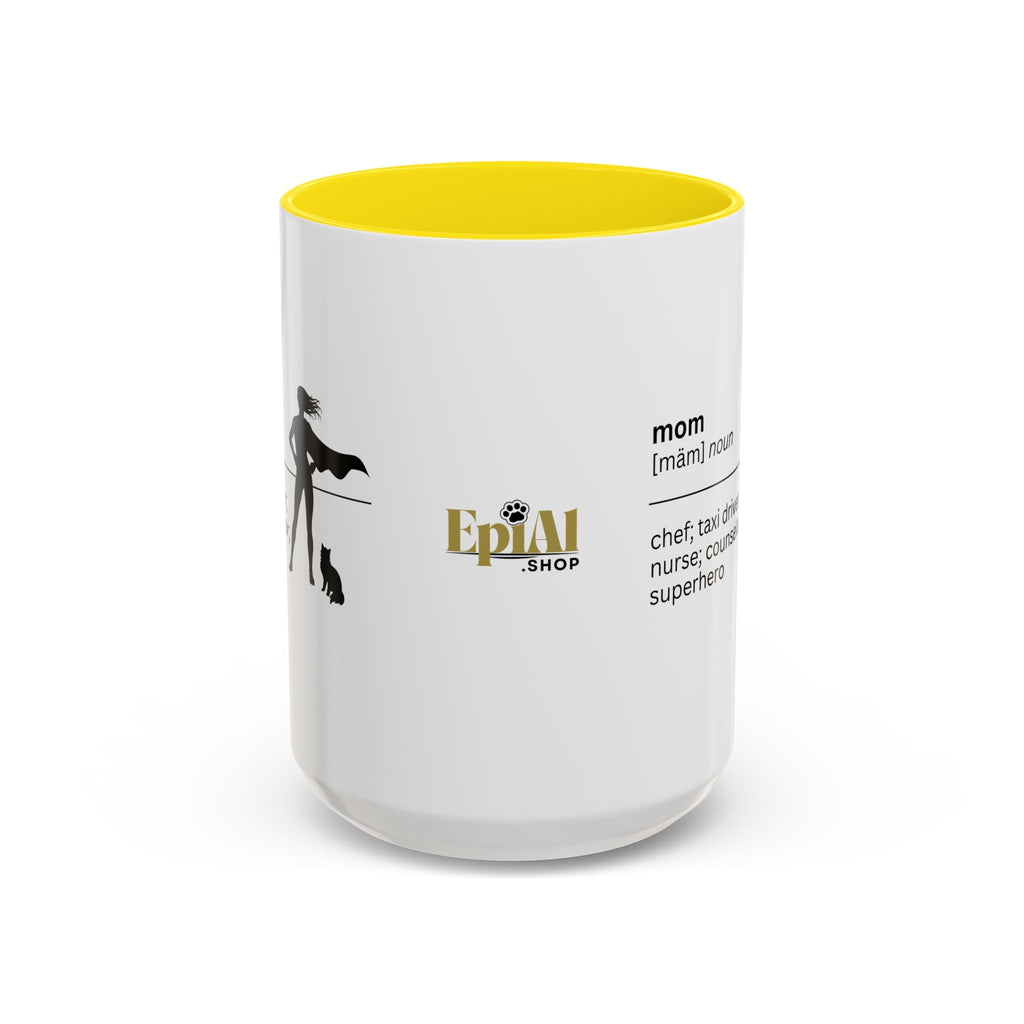 Mom Superhero Accent Coffee Mug - Perfect Gift for Moms