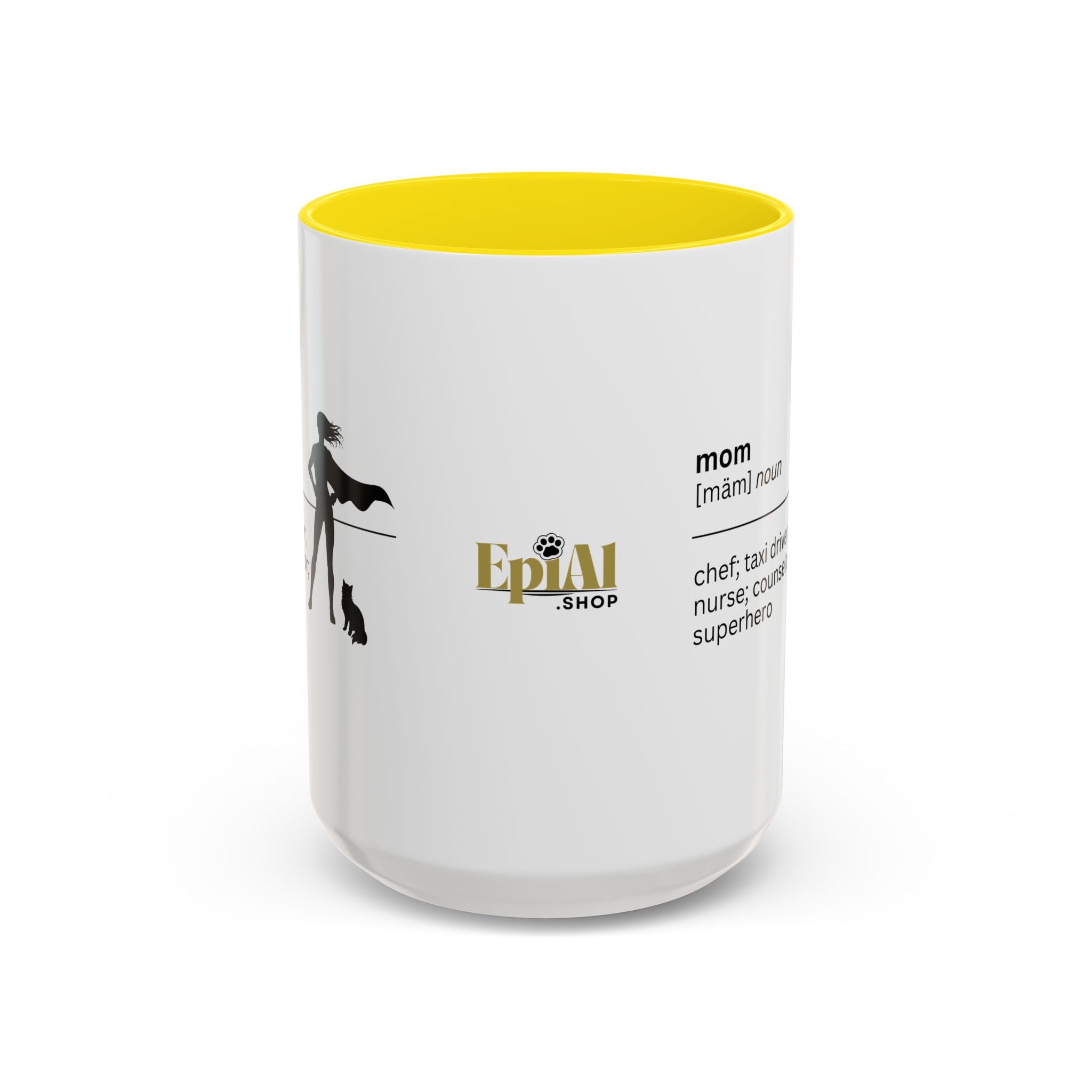Mom Superhero Accent Coffee Mug - Perfect Gift for Moms