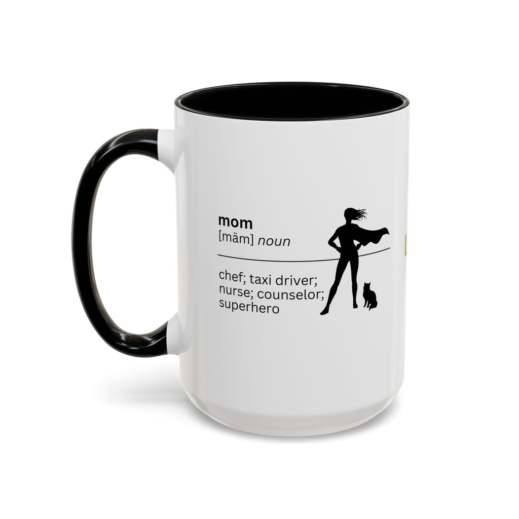 Mom Superhero Accent Coffee Mug - Perfect Gift for Moms