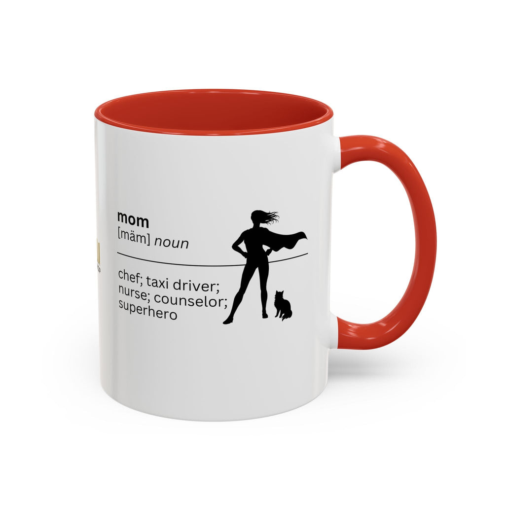 Mom Superhero Accent Coffee Mug - Perfect Gift for Moms
