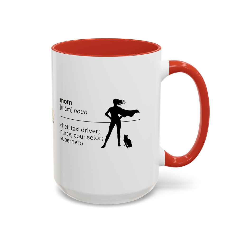 Mom Superhero Accent Coffee Mug - Perfect Gift for Moms