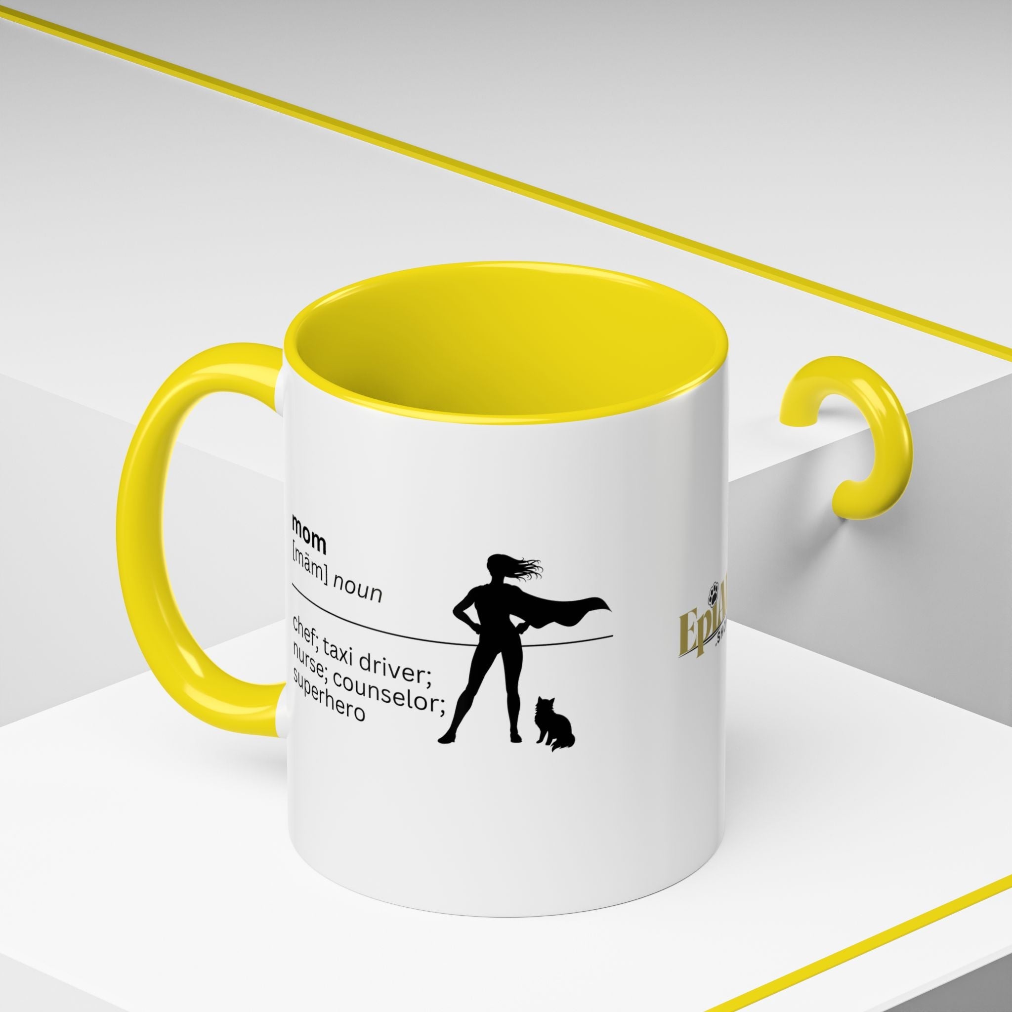 Mom Superhero Accent Coffee Mug - Perfect Gift for Moms