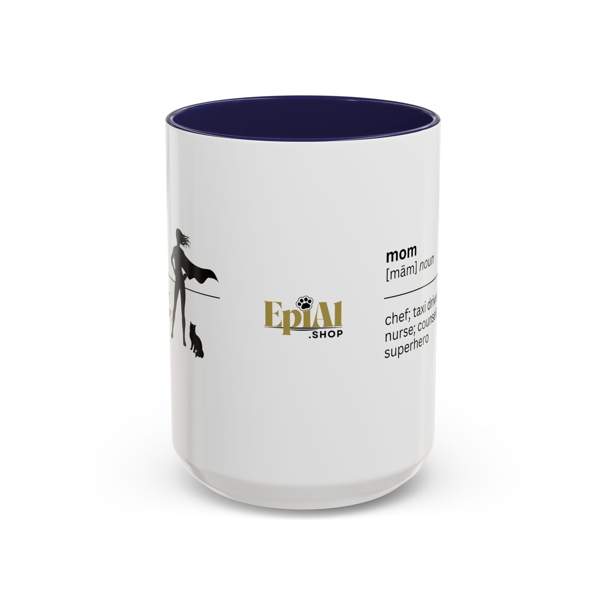 Mom Superhero Accent Coffee Mug - Perfect Gift for Moms