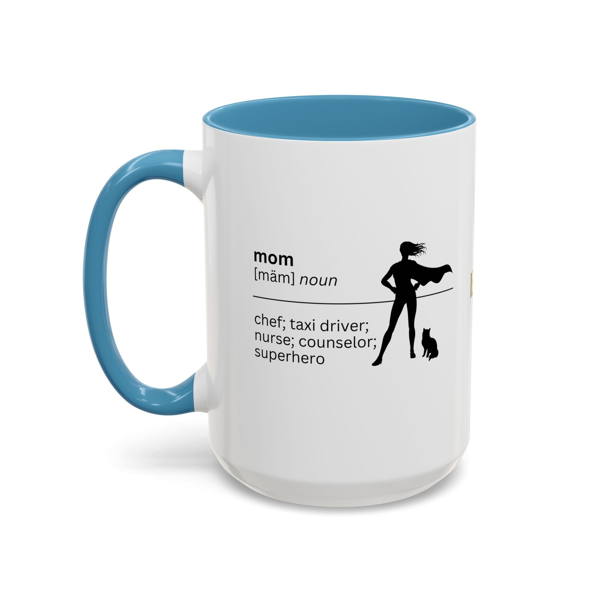 Mom Superhero Accent Coffee Mug - Perfect Gift for Moms