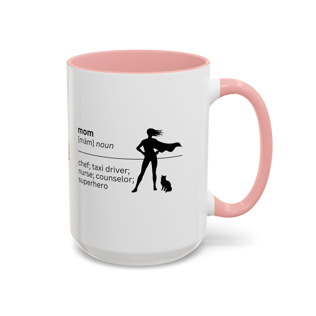 Mom Superhero Accent Coffee Mug - Perfect Gift for Moms