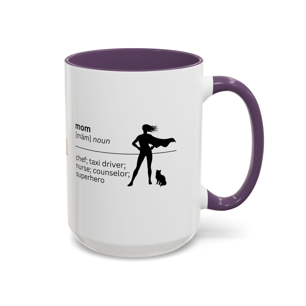 Mom Superhero Accent Coffee Mug - Perfect Gift for Moms