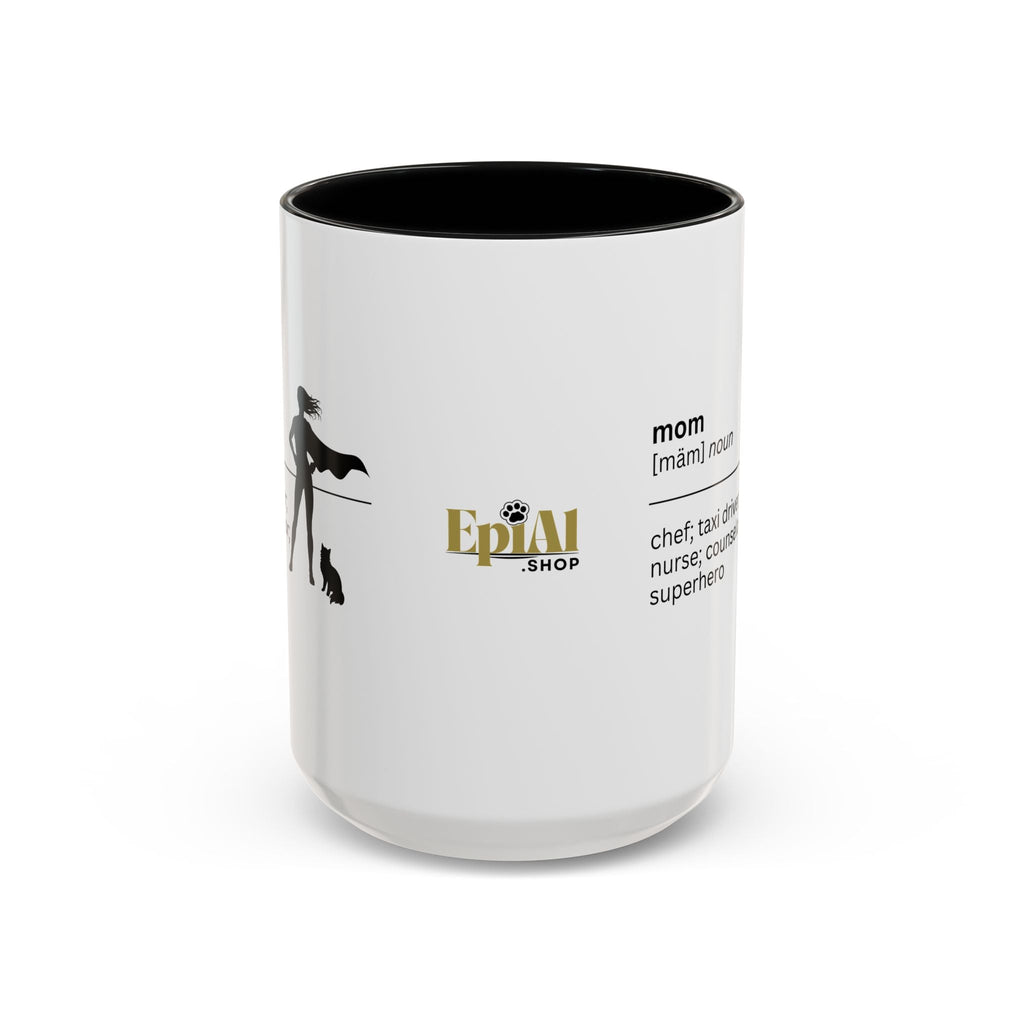 Mom Superhero Accent Coffee Mug - Perfect Gift for Moms