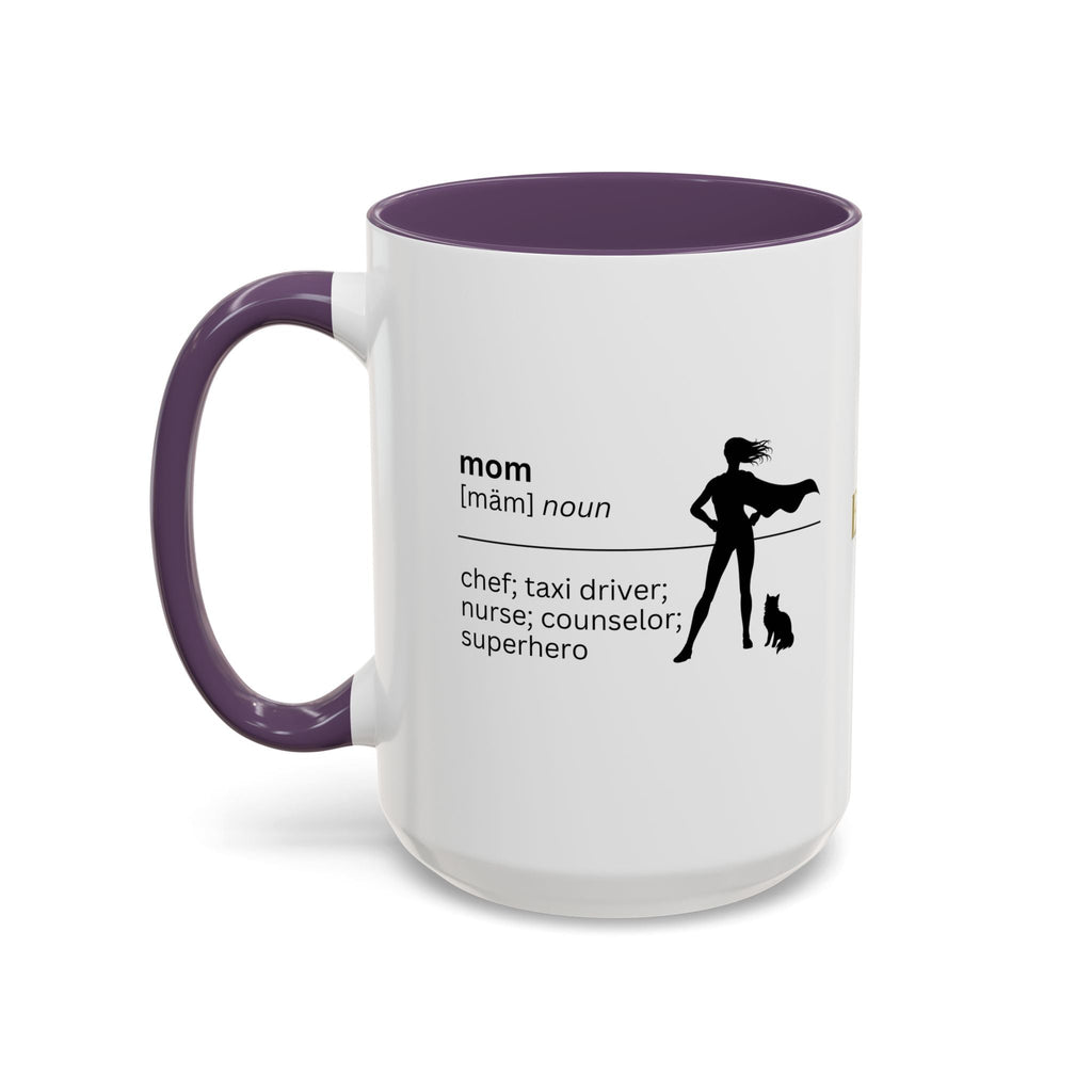 Mom Superhero Accent Coffee Mug - Perfect Gift for Moms