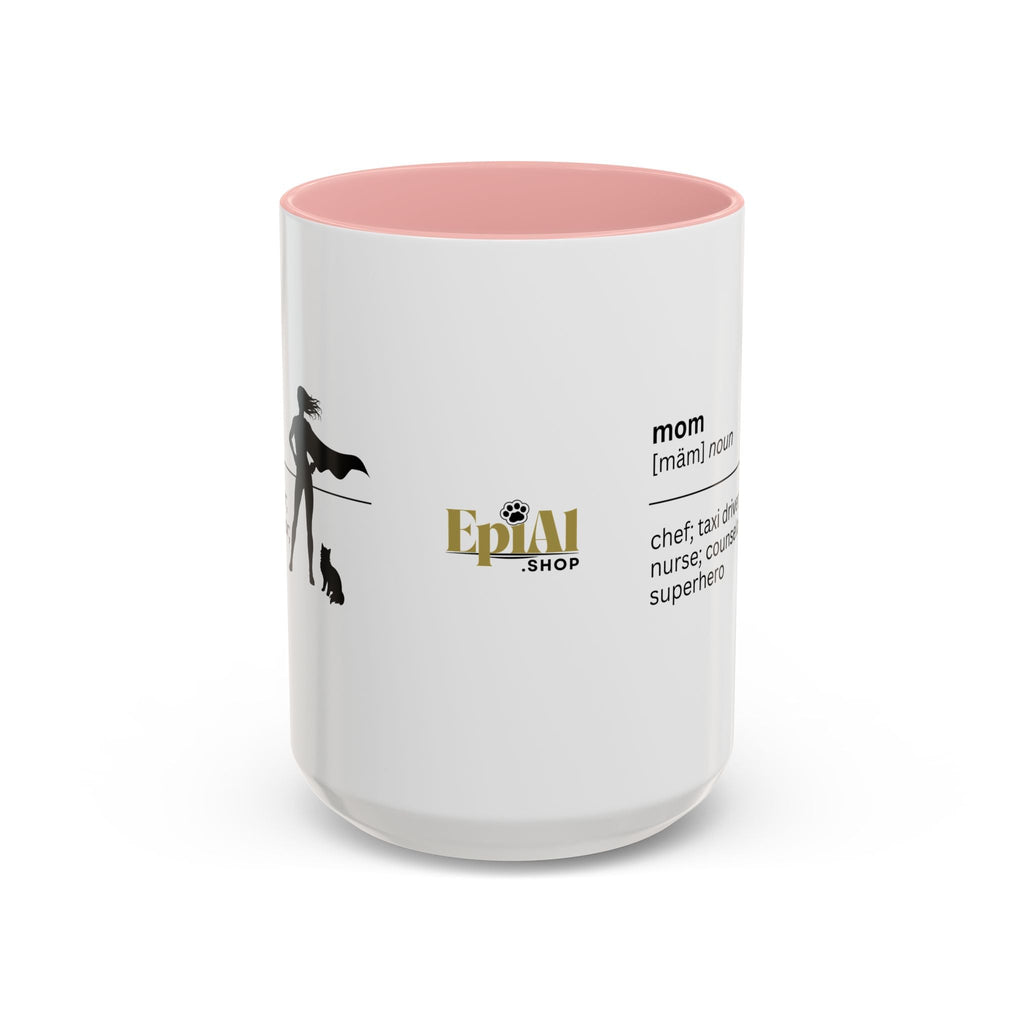 Mom Superhero Accent Coffee Mug - Perfect Gift for Moms