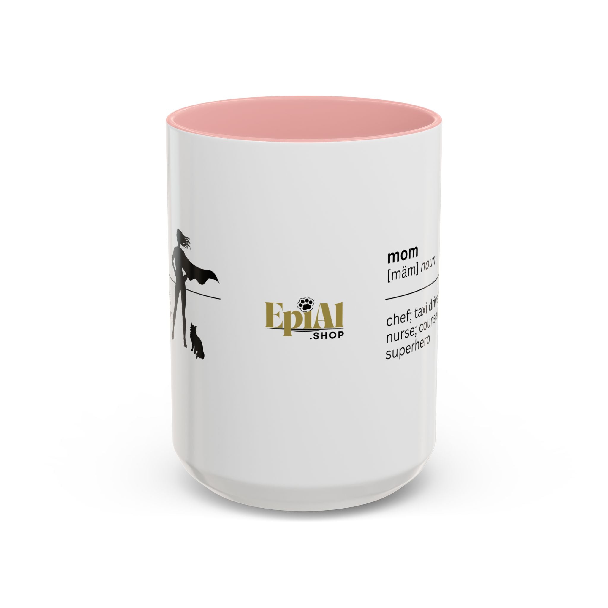 Mom Superhero Accent Coffee Mug - Perfect Gift for Moms