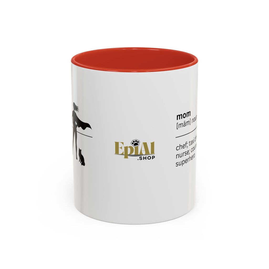 Mom Superhero Accent Coffee Mug - Perfect Gift for Moms
