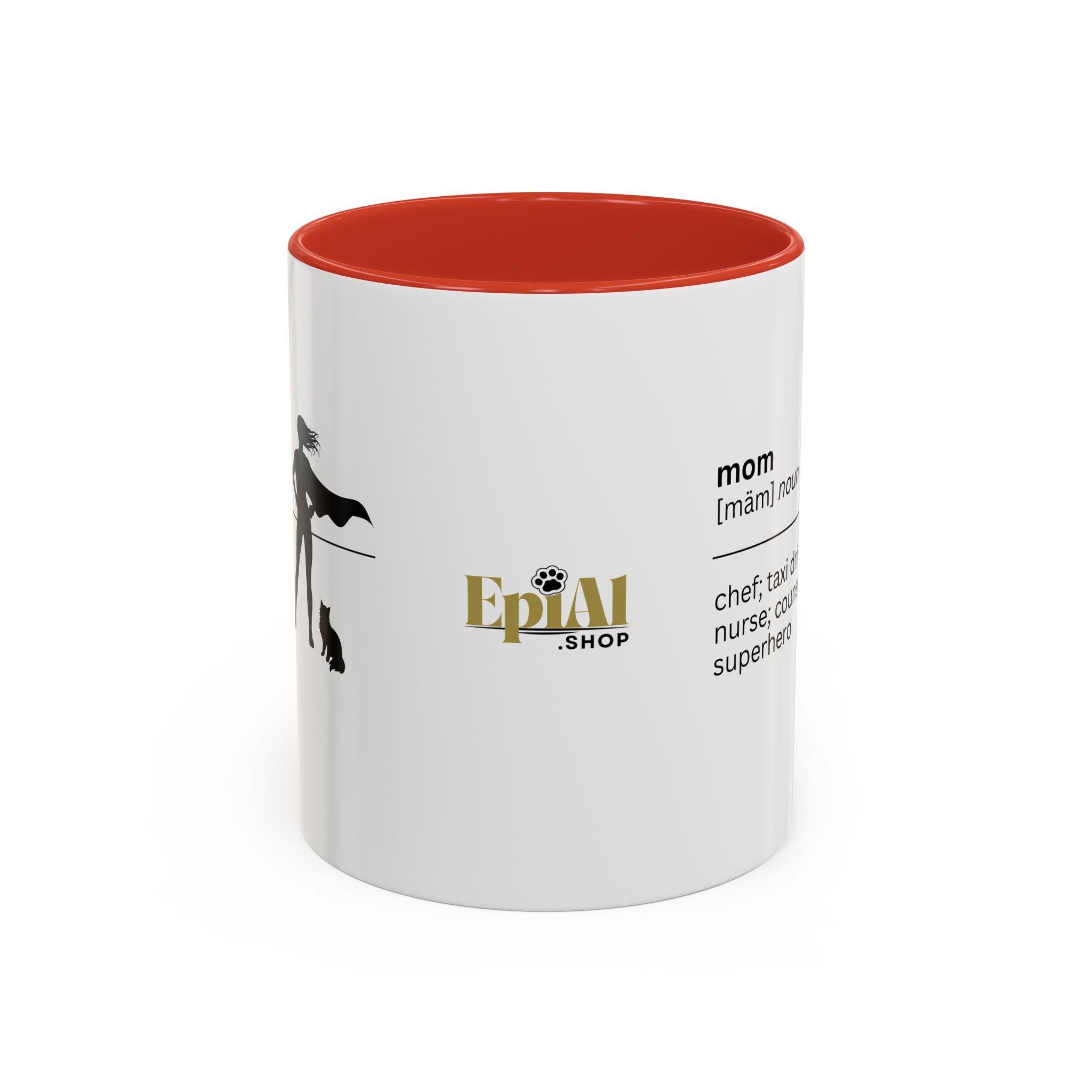 Mom Superhero Accent Coffee Mug - Perfect Gift for Moms