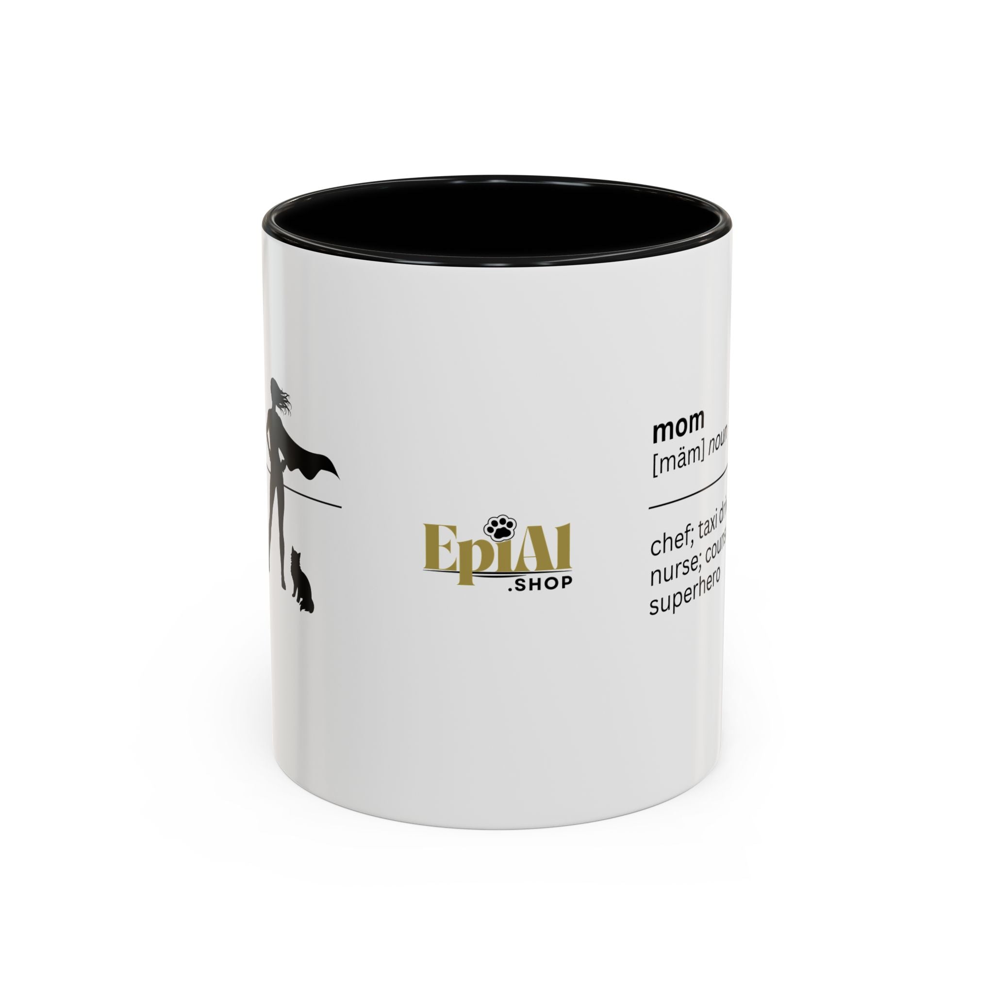 Mom Superhero Accent Coffee Mug - Perfect Gift for Moms