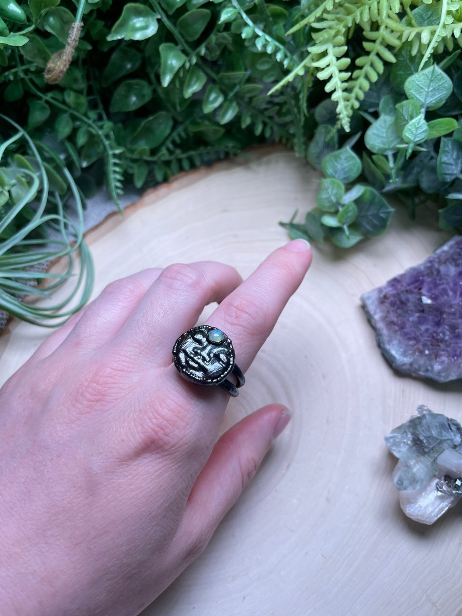 Moonstone Goddess Ring Size 8