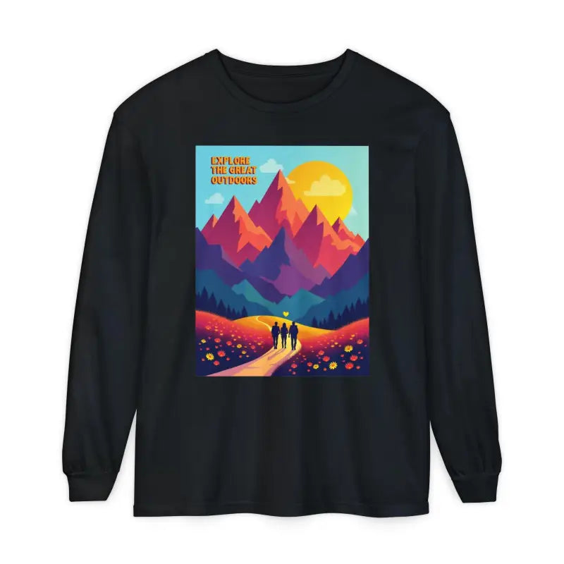 Ocean State Styles Long Sleeve Shirt Mountain Graphic Cotton
