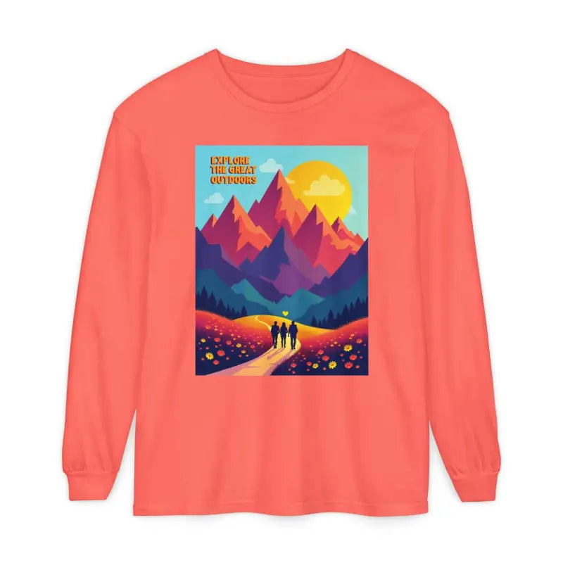 Ocean State Styles Long Sleeve Shirt Mountain Graphic Cotton