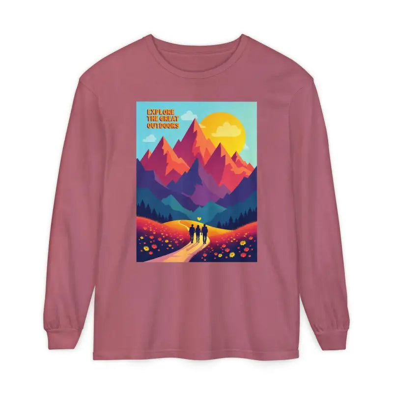Ocean State Styles Long Sleeve Shirt Mountain Graphic Cotton