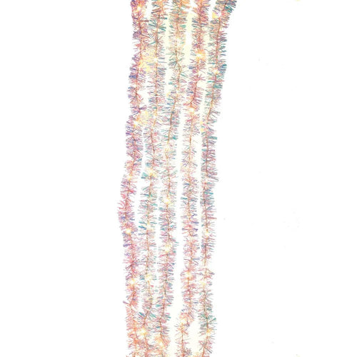 100-Light Silver Iridescent Tinsel Cascade Warm White Light Set