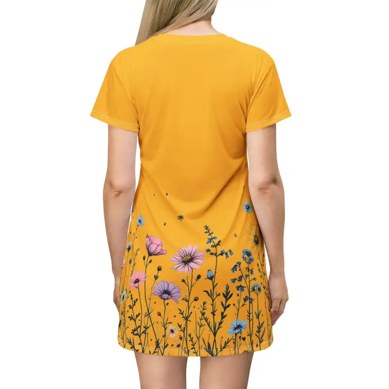 Ocean State Styles Floral Print T Shirt Dress Relaxed Fit