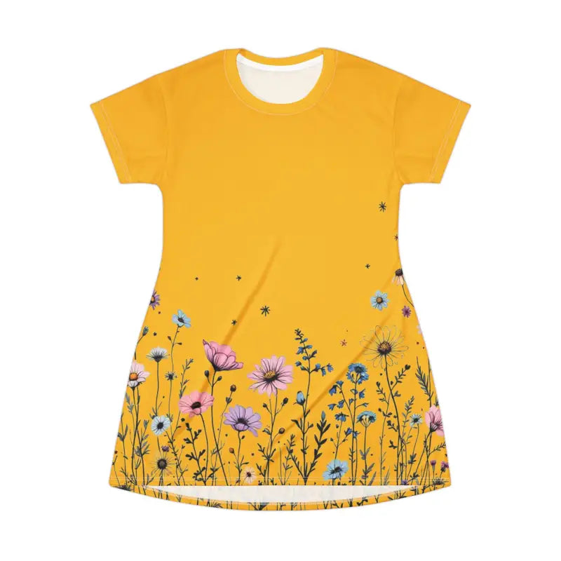 Ocean State Styles Floral Print T Shirt Dress Relaxed Fit